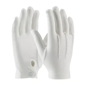 100% Cotton Dress Glove with Raised Stitching on Back - Snap Closure