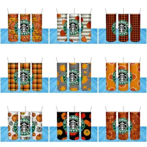 11 Autumn Fall Starbucks Tumbler Wrap Designs Bundle JPG