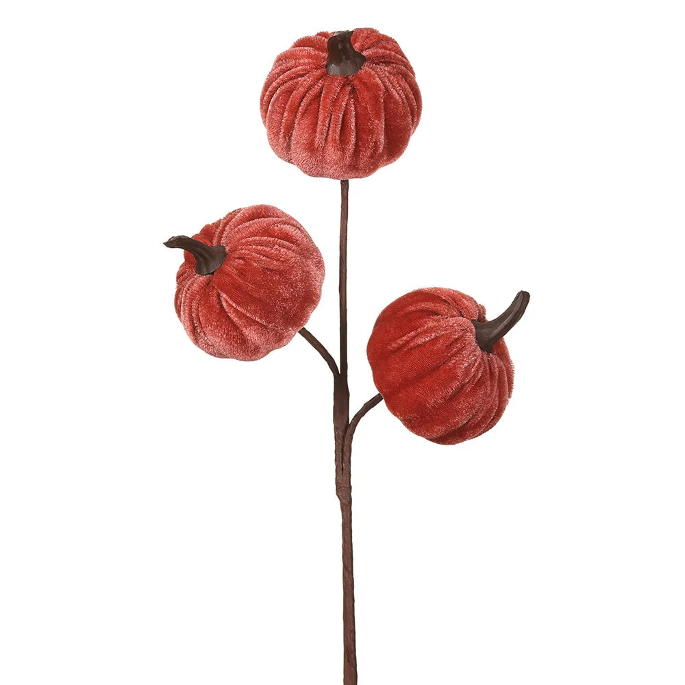 11" Artificial Velvet Pumpkin Stem -Cinnamon (pack of 12)
