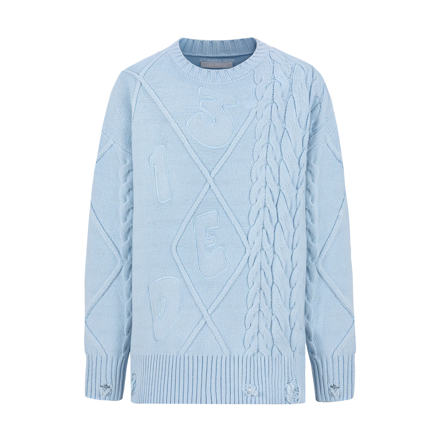13DE MARZO Bear Embossment Weave Sweater
