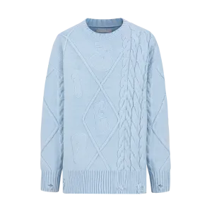 13DE MARZO Bear Embossment Weave Sweater
