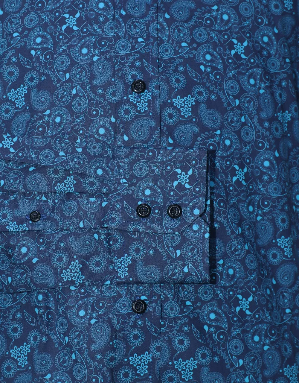 60s Style Navy Blue Paisley Shirt