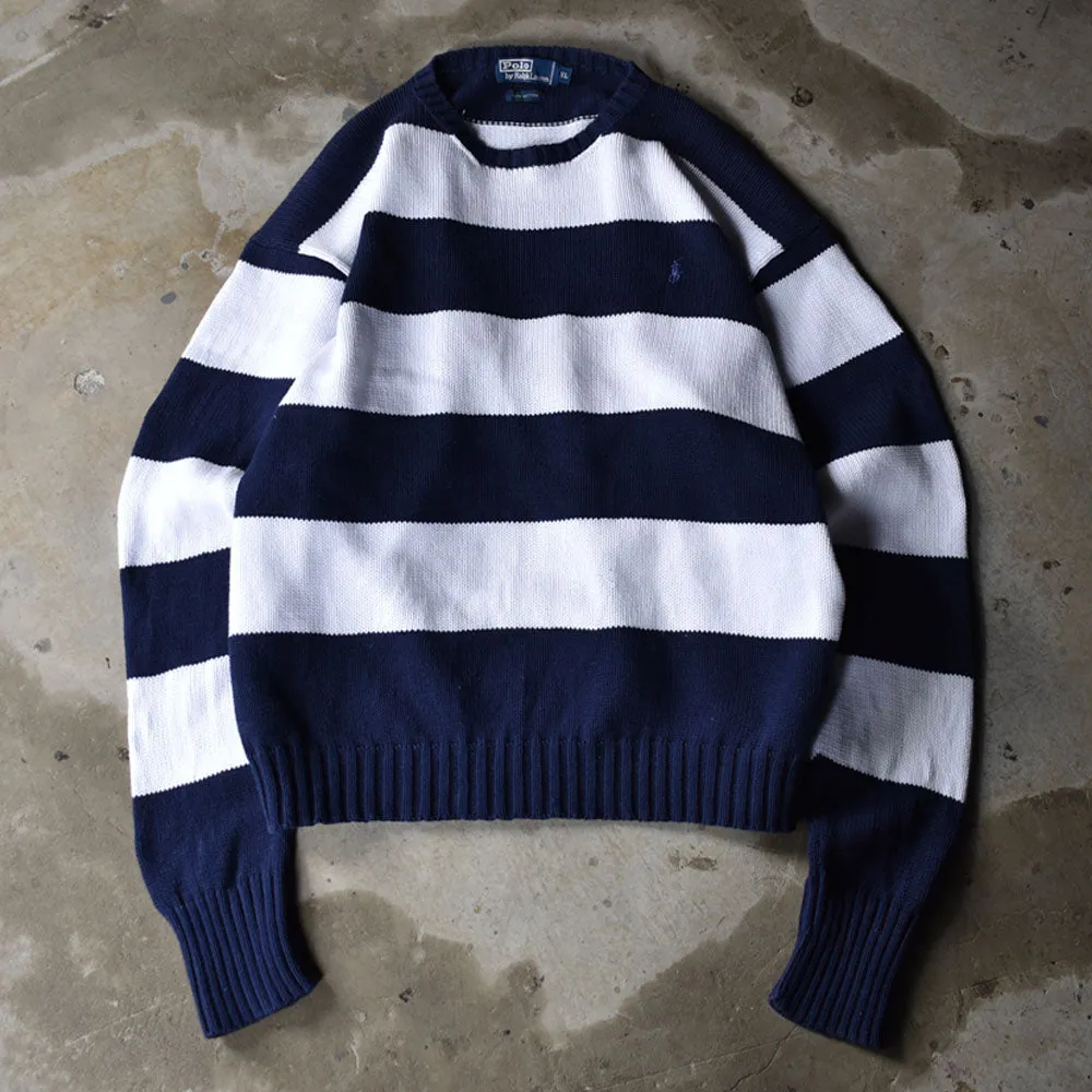 90's　Polo Ralph Lauren/ポロ ラルフローレン ボーダーニット コットンセーター　230224