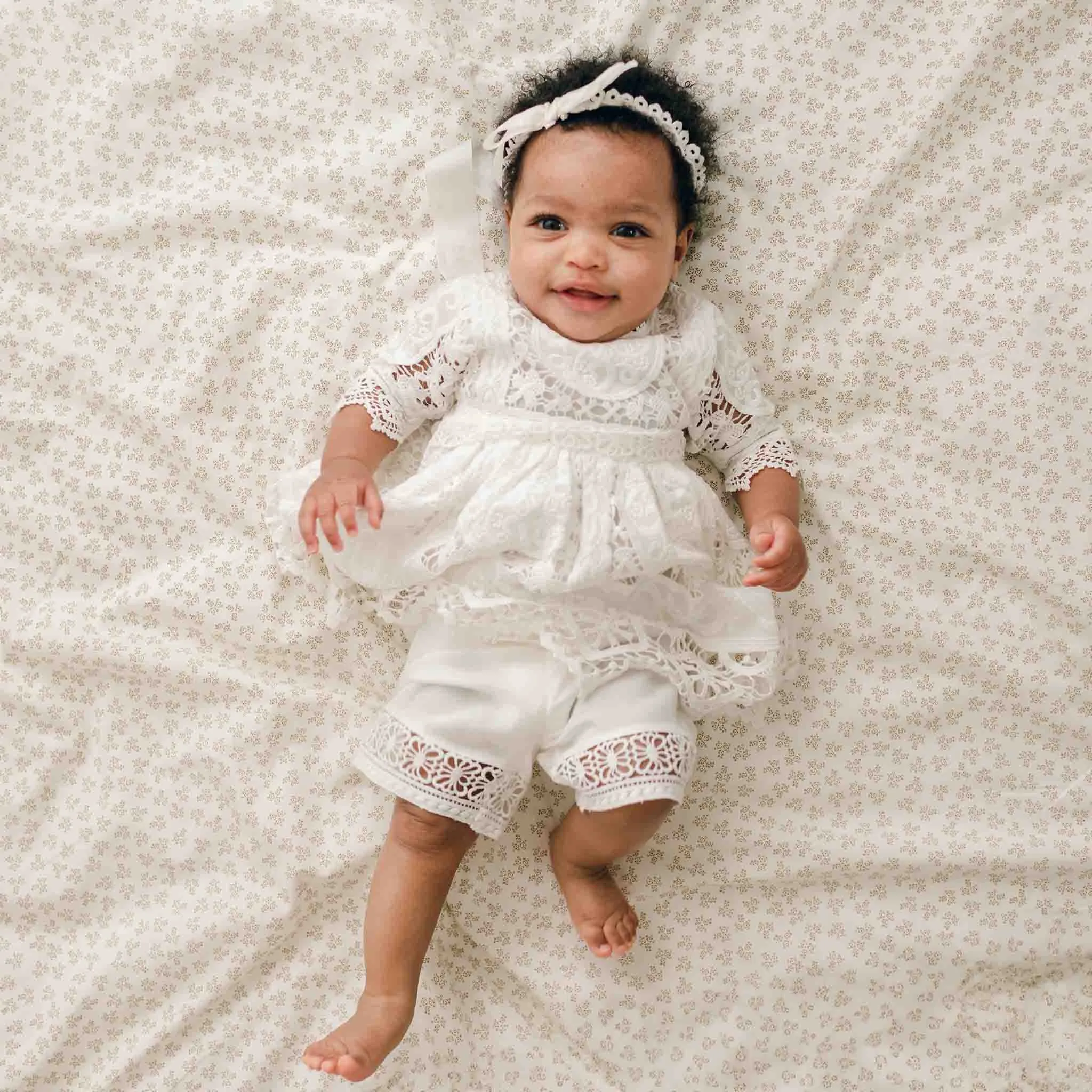 Adeline Lace Christening Dress & Bloomers