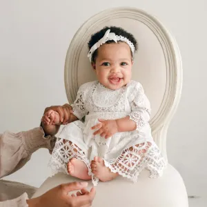 Adeline Lace Christening Dress & Bloomers