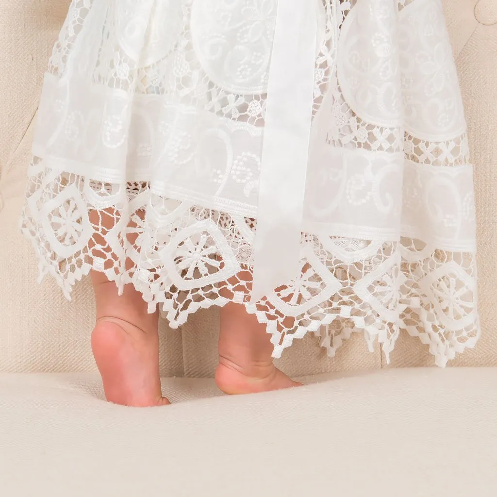 Adeline Lace Christening Dress & Bloomers