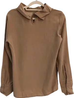Adolfo Dominguez Beige Long Sleeve Blouse UK 8