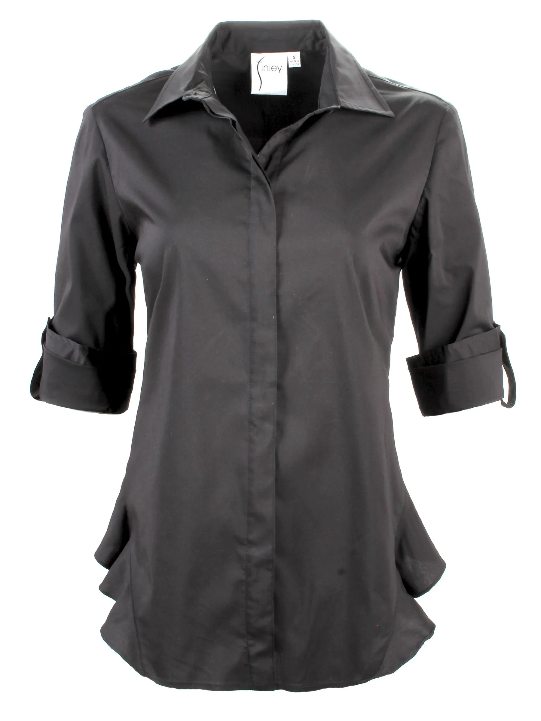 Agetha Tailored Black Poplin Shirt