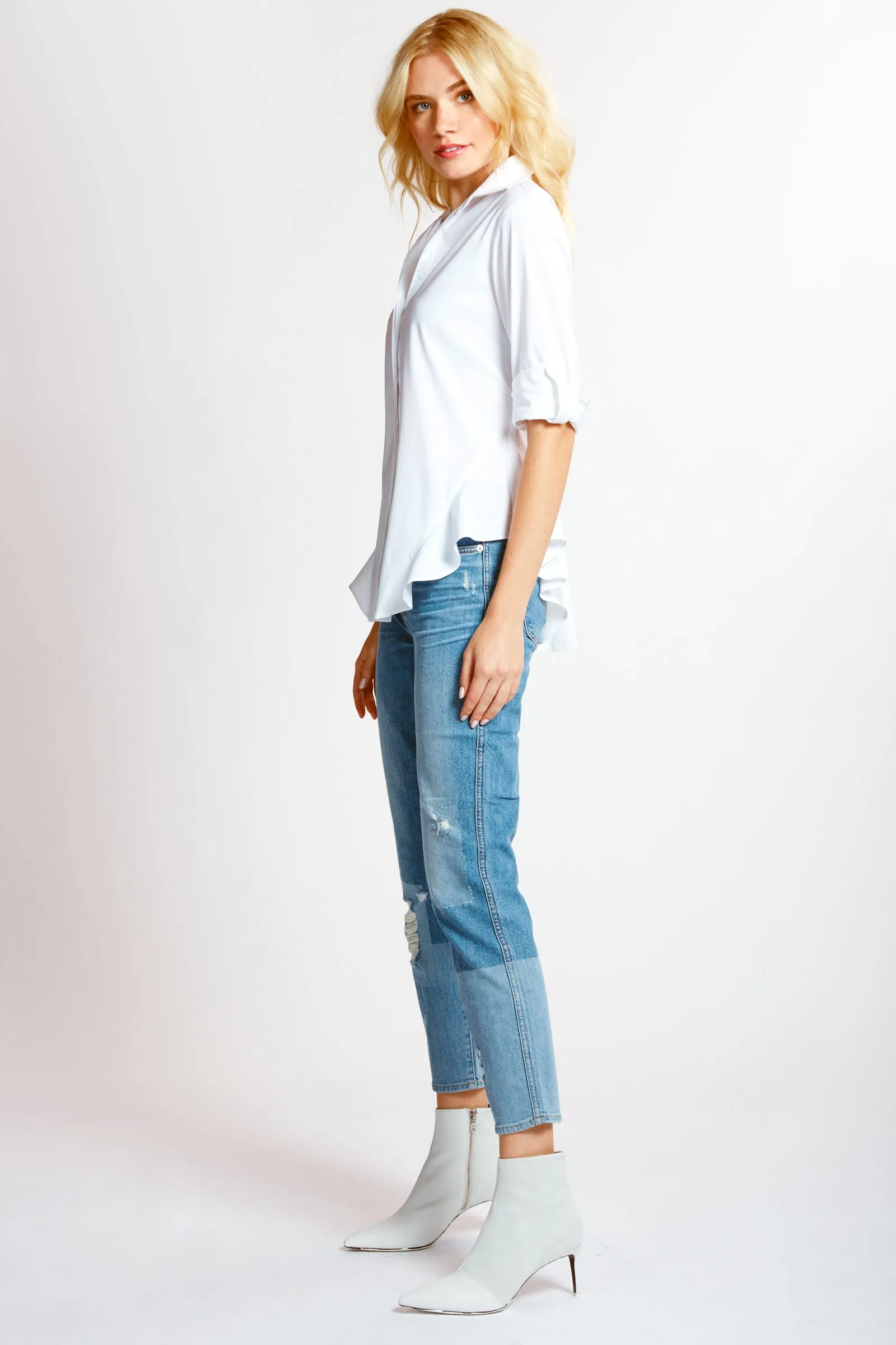 Agetha Tailored Black Poplin Shirt