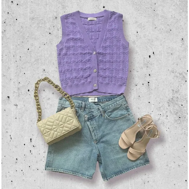 Alessia Sweater Vest-Lavender