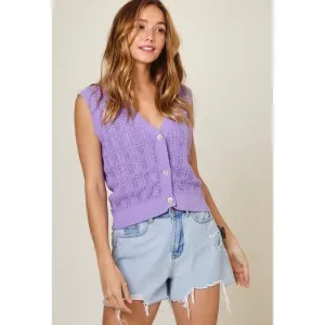 Alessia Sweater Vest-Lavender