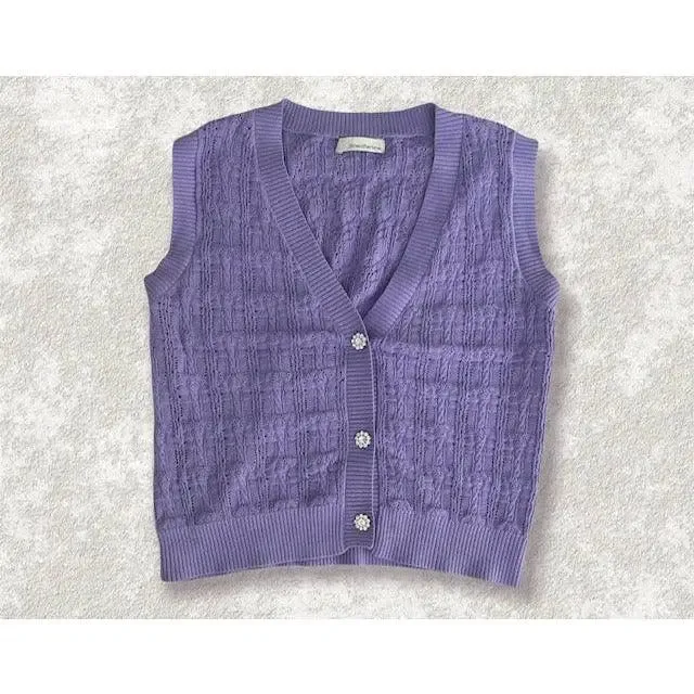 Alessia Sweater Vest-Lavender