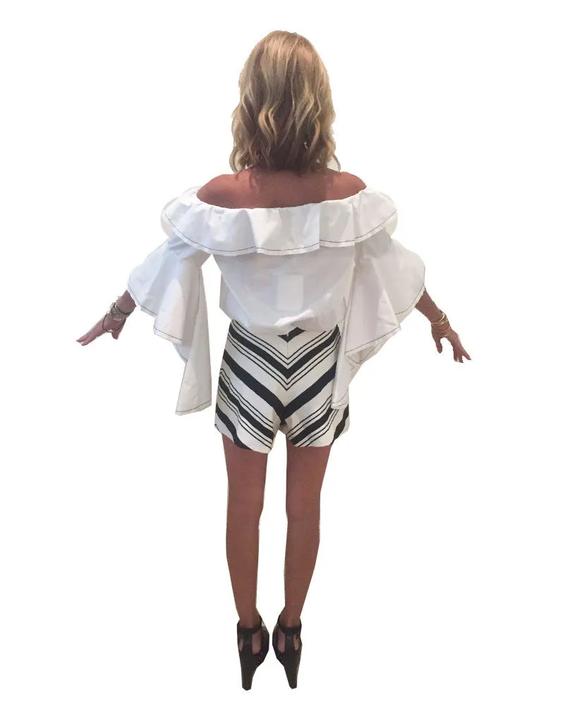 Alexis Carrie Shorts in Black/White
