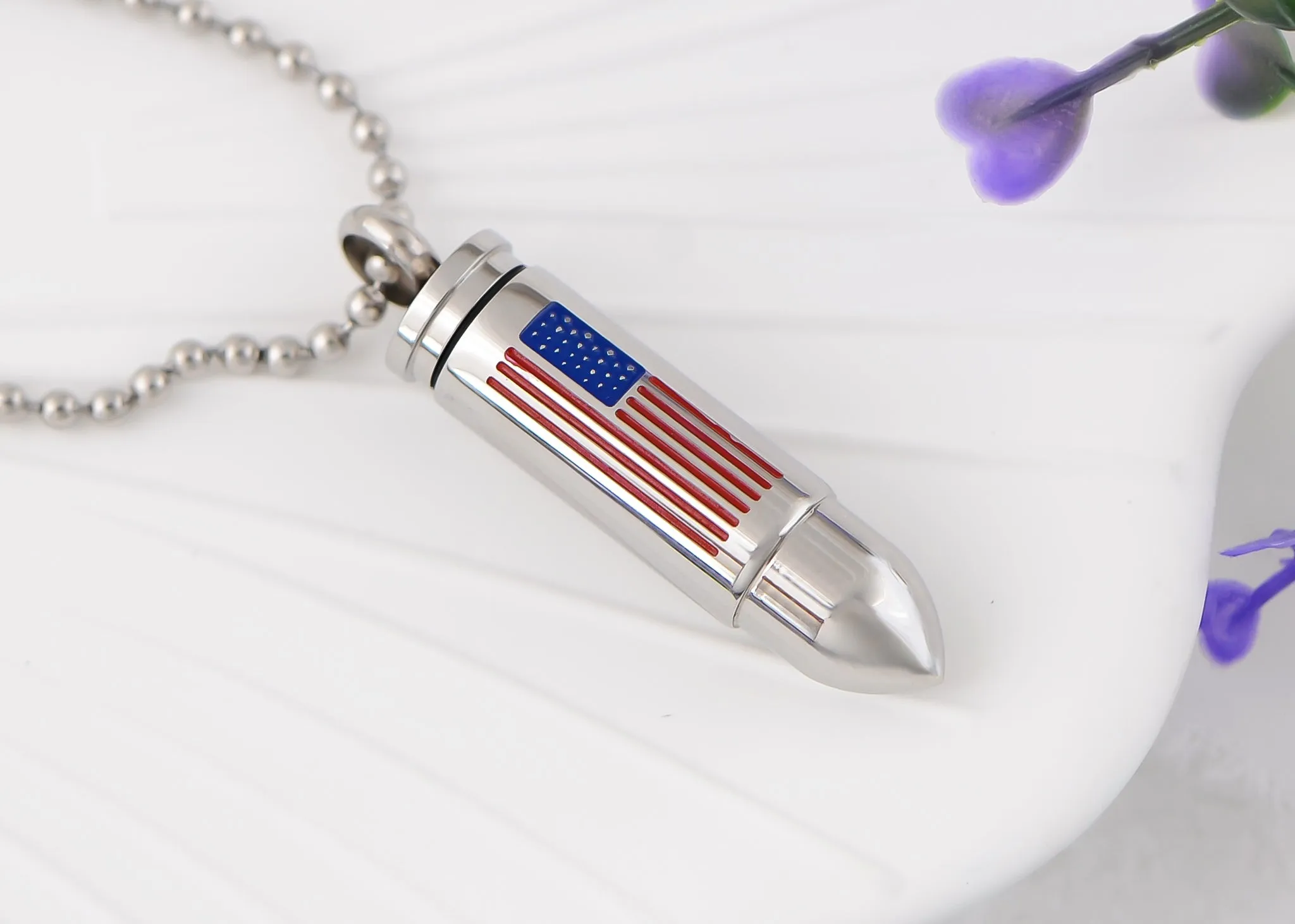 Alilang American Flag Jewelry Red Blue Crystal Rhinestones Necklace Pendant