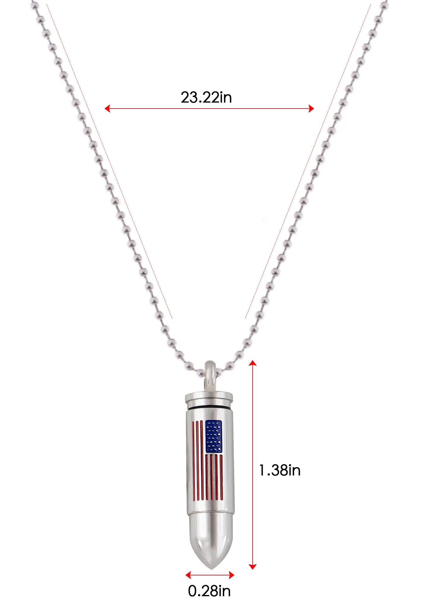 Alilang American Flag Jewelry Red Blue Crystal Rhinestones Necklace Pendant