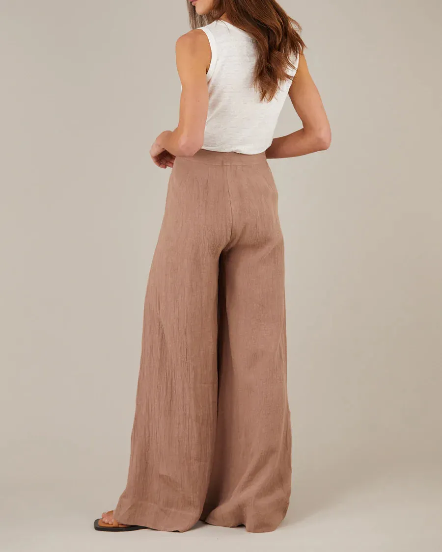 Amelius - Suri Linen Gauze Pant Taupe