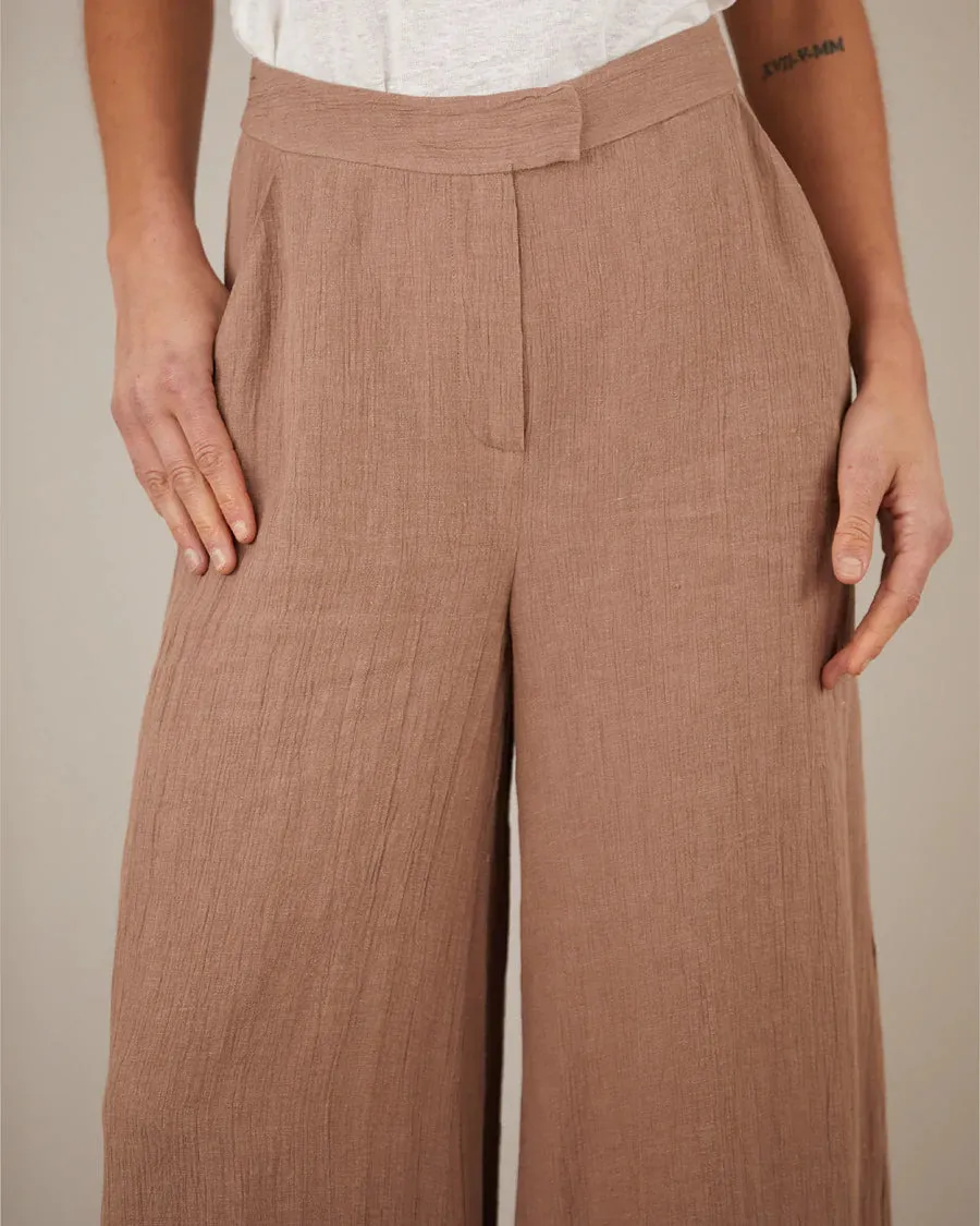 Amelius - Suri Linen Gauze Pant Taupe