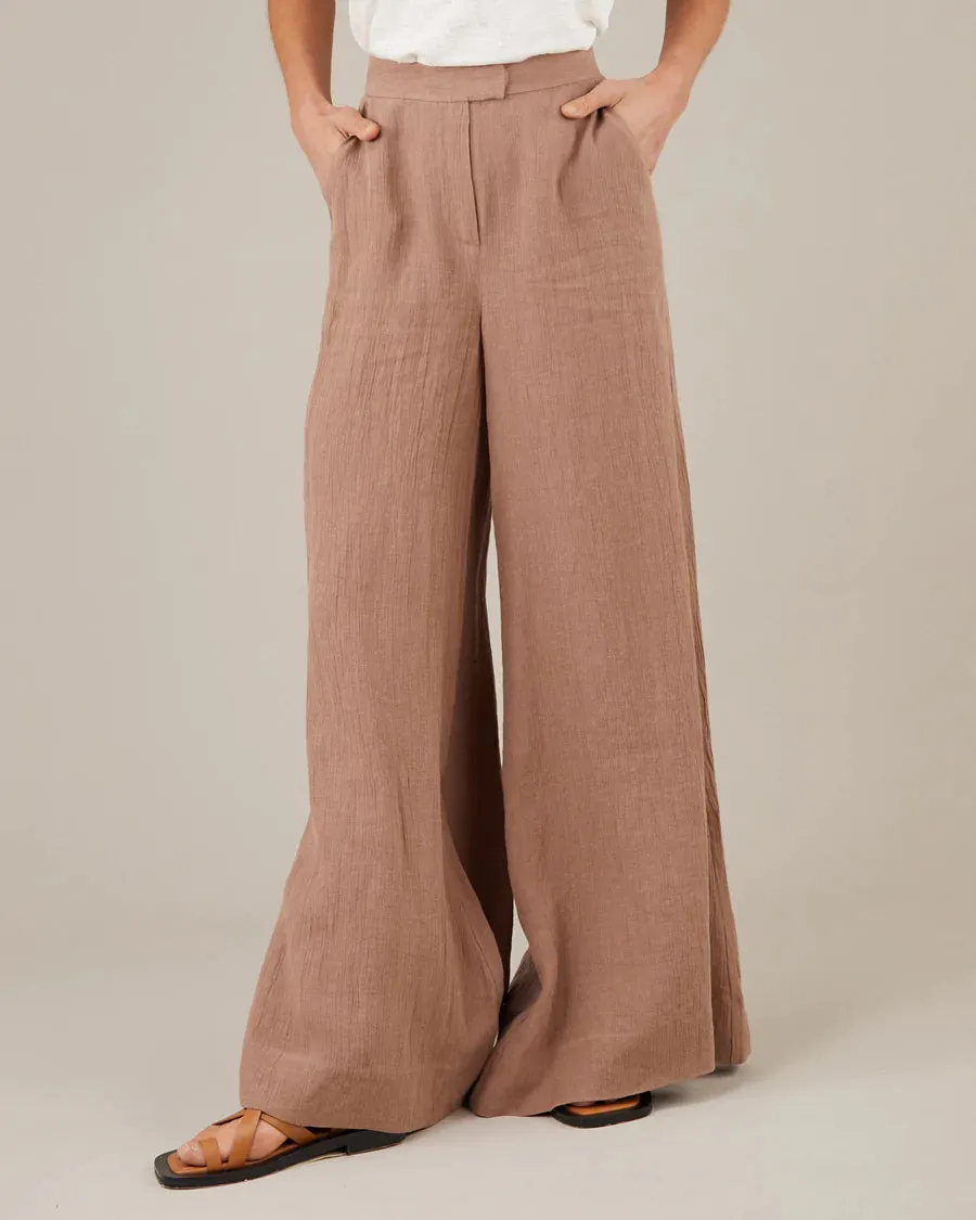 Amelius - Suri Linen Gauze Pant Taupe