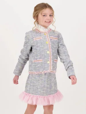Angels Face Girls Marylou Jacket and Skirt Set in Blue