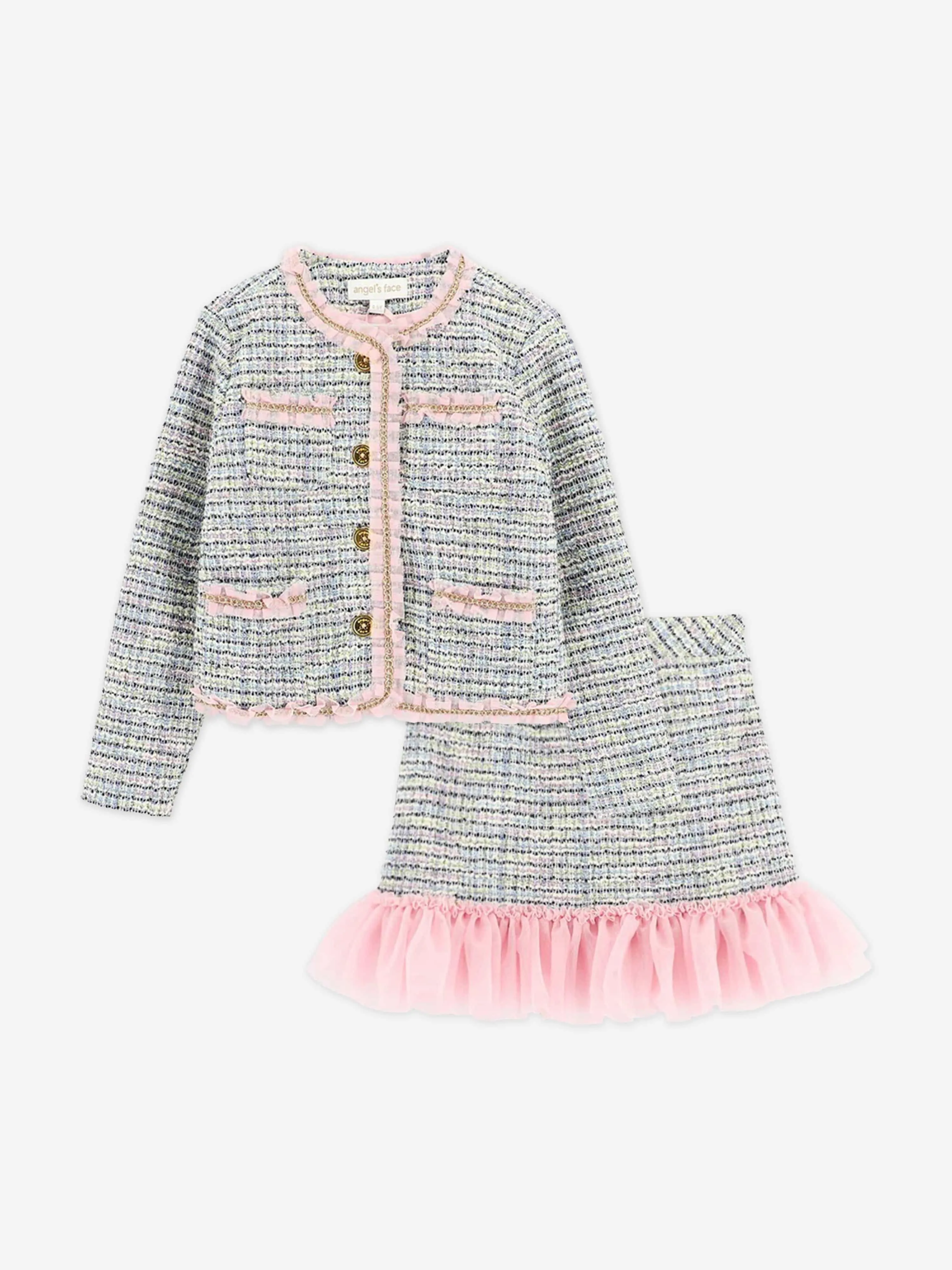 Angels Face Girls Marylou Jacket and Skirt Set in Blue