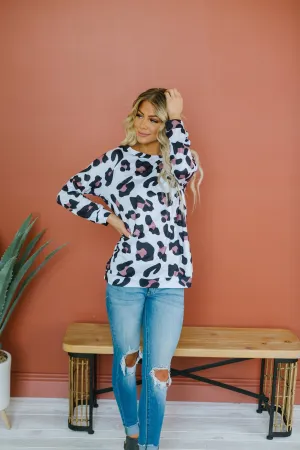 Animal Print Long Sleeve Top