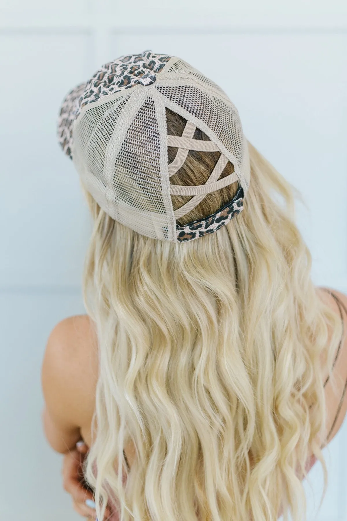 Animal Print Pony Tail Hat