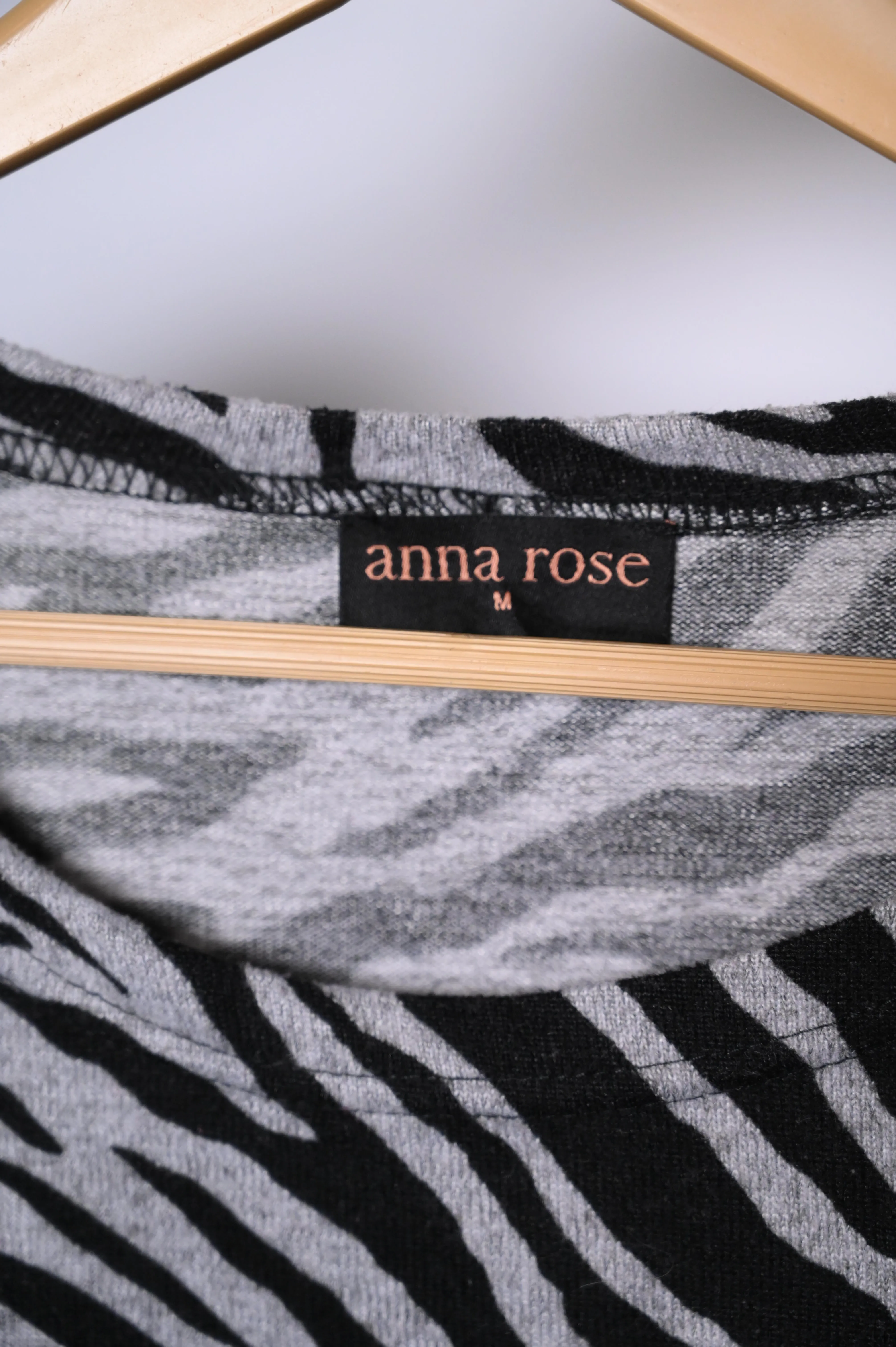 Anna Rose Black Grey Zebra Medium Sweatshirt