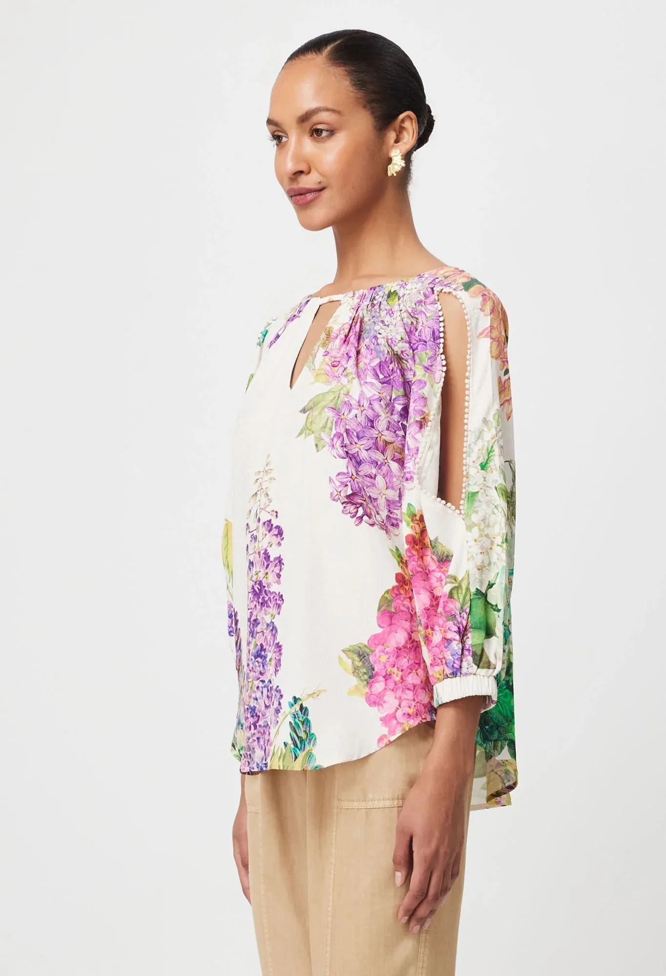 Annabelle Dobby Blouse - White Wisteria