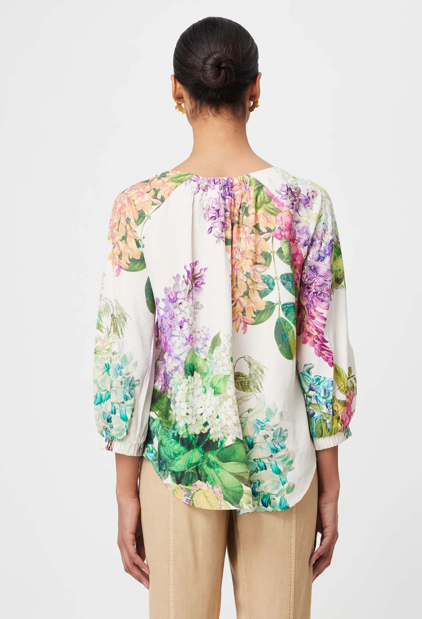Annabelle Dobby Blouse - White Wisteria