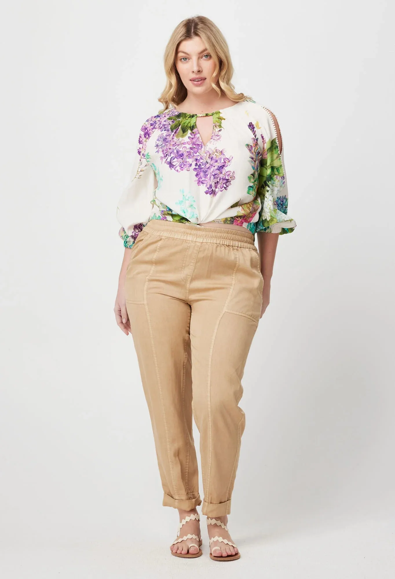Annabelle Dobby Blouse - White Wisteria