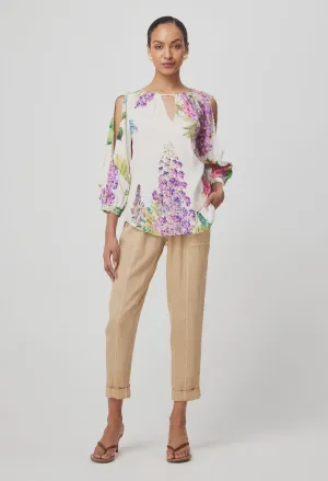 Annabelle Dobby Blouse - White Wisteria