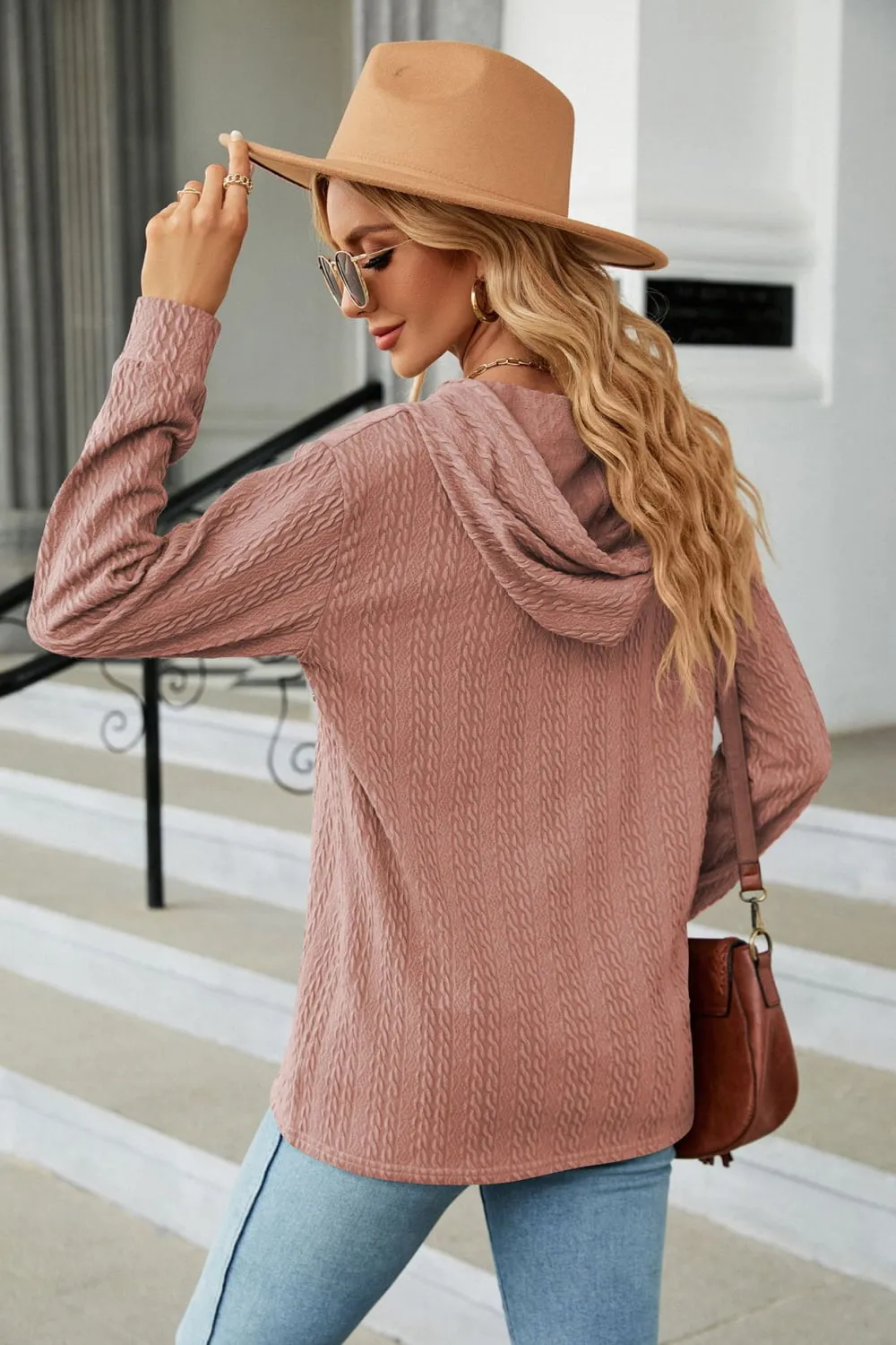 *APP EXCLUSIVE* Cableknit Long Sleeve Hoodie