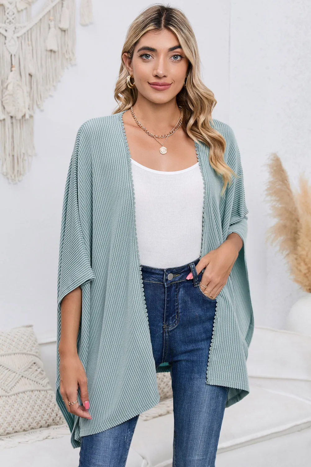*APP EXCLUSIVE* Open Front Dolman Sleeve Cardigan