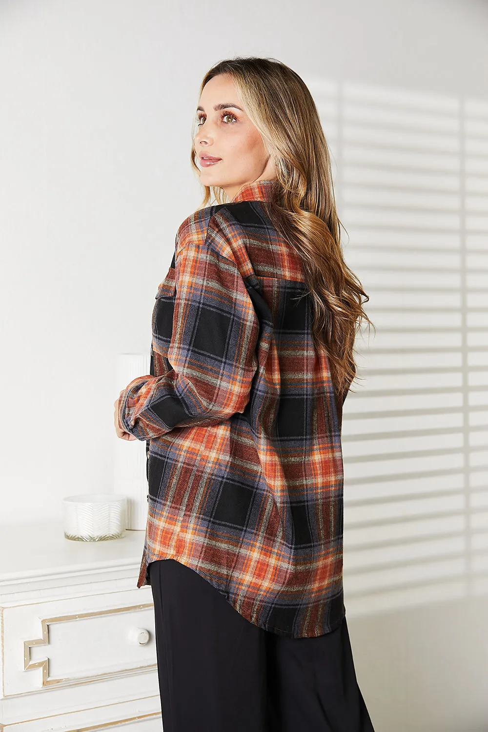 *APP EXCLUSIVE* Plaid Dropped Shoulder Flannel