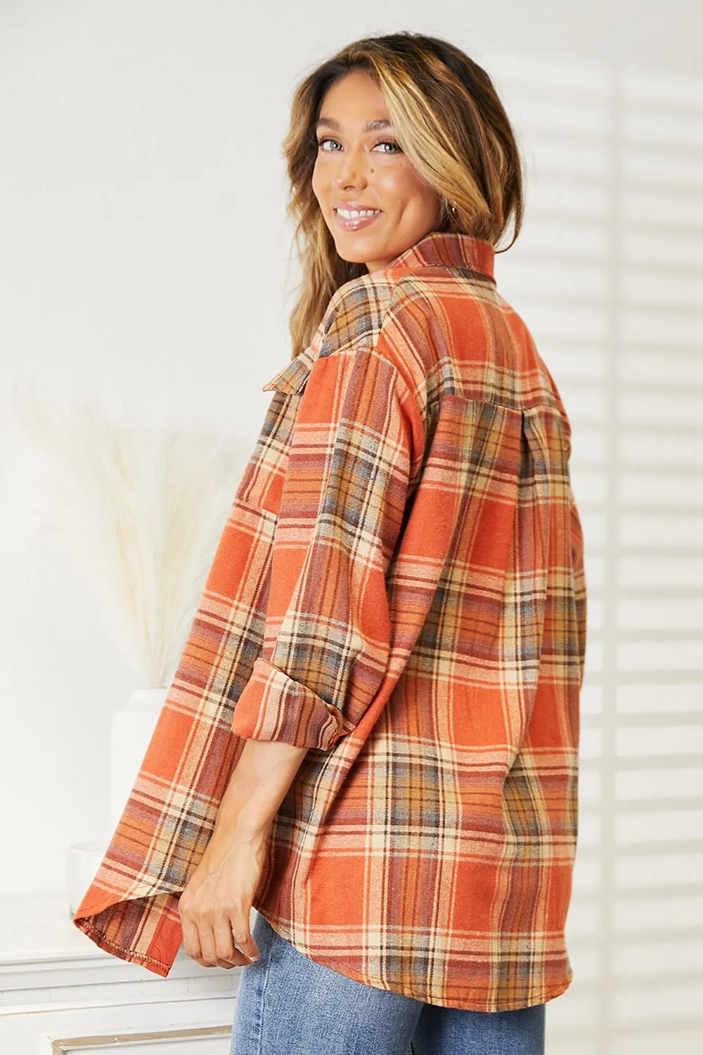 *APP EXCLUSIVE* Plaid Dropped Shoulder Flannel