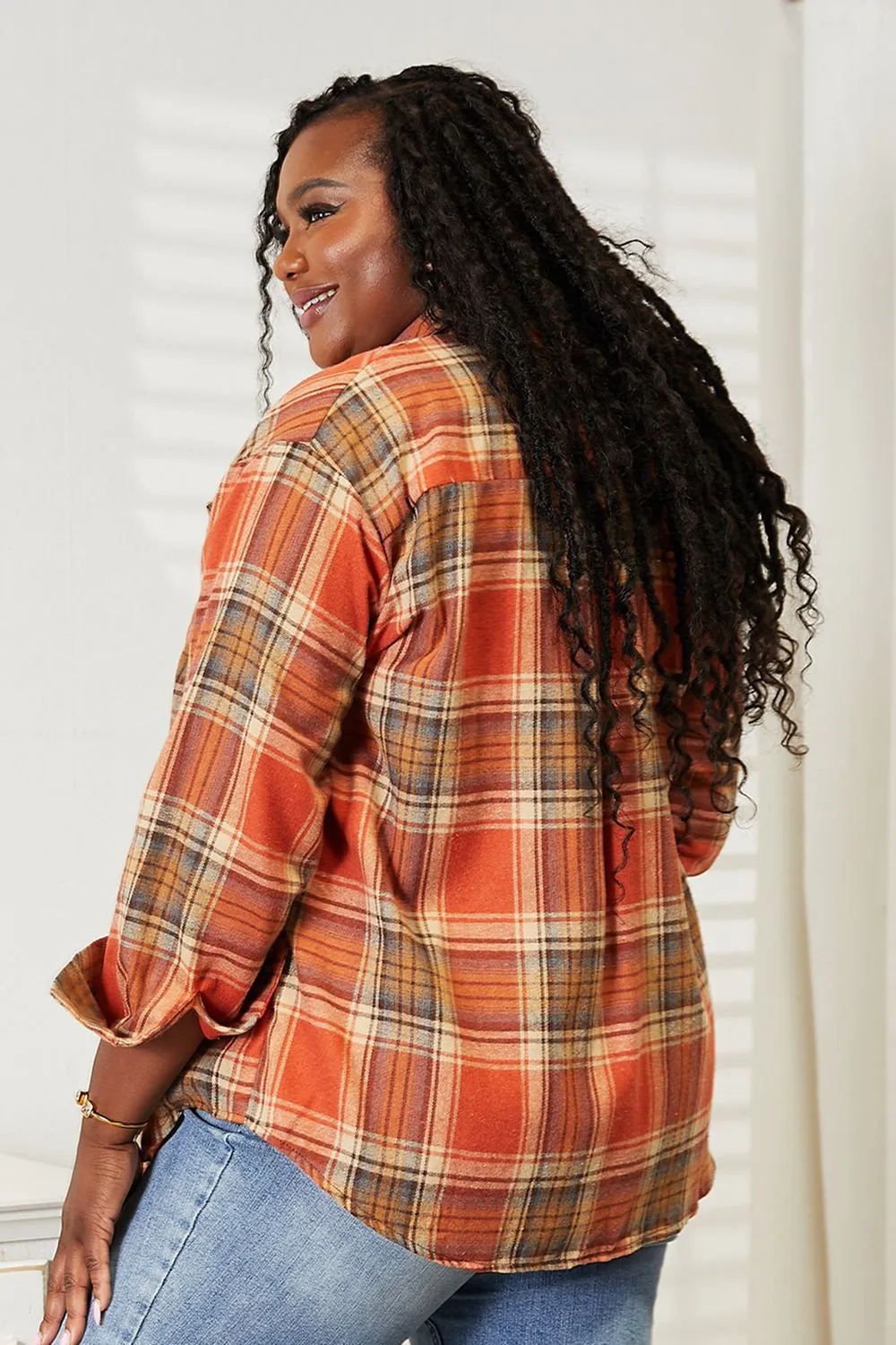 *APP EXCLUSIVE* Plaid Dropped Shoulder Flannel