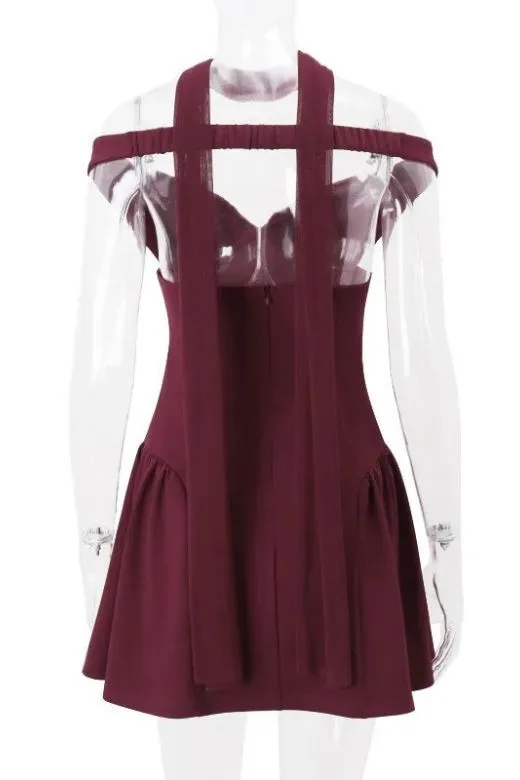April Bodycon Mini Dress - Red Wine