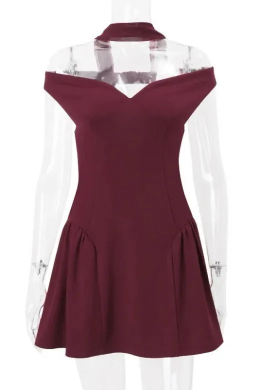 April Bodycon Mini Dress - Red Wine