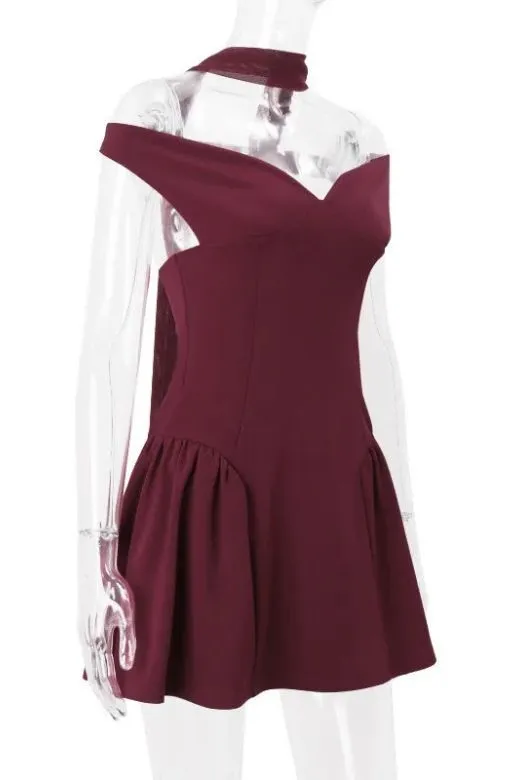 April Bodycon Mini Dress - Red Wine