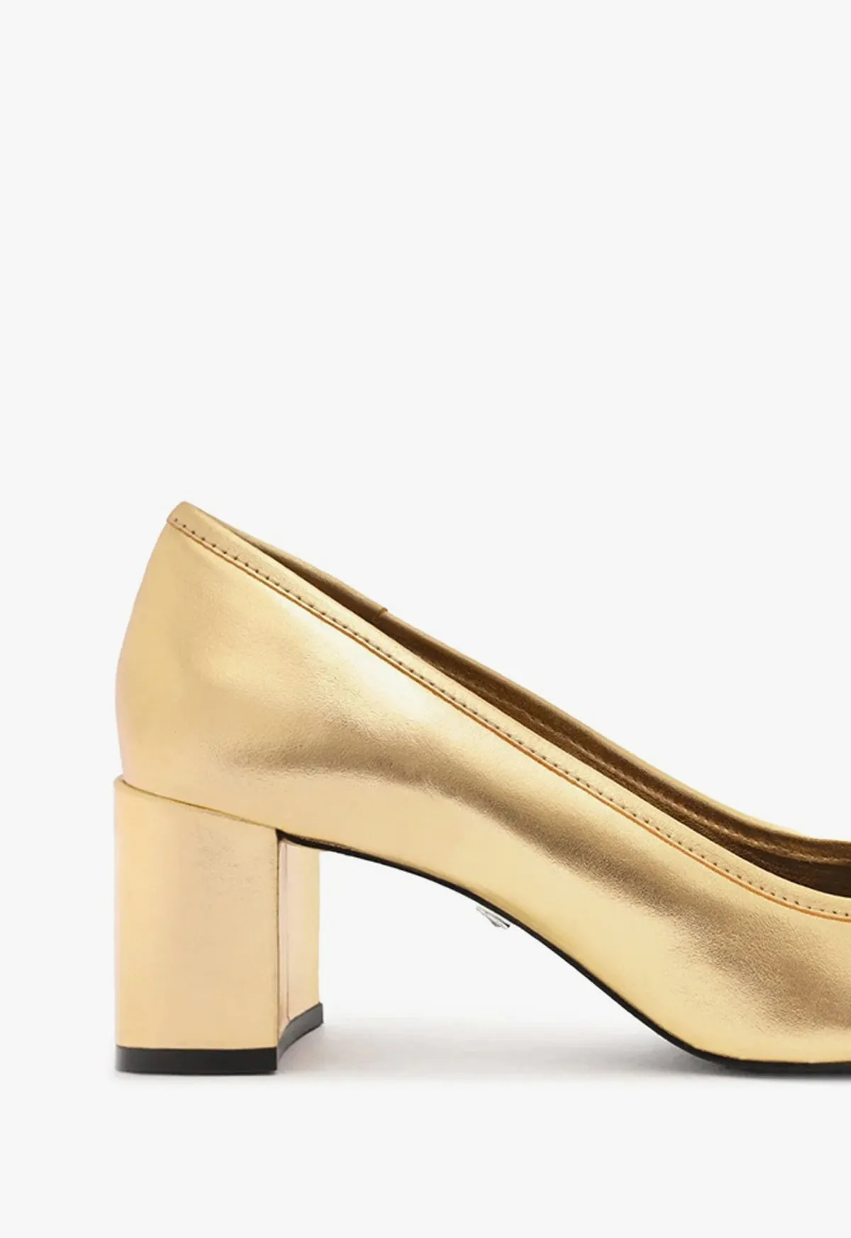 Arissa Block Metallic Leather Pump