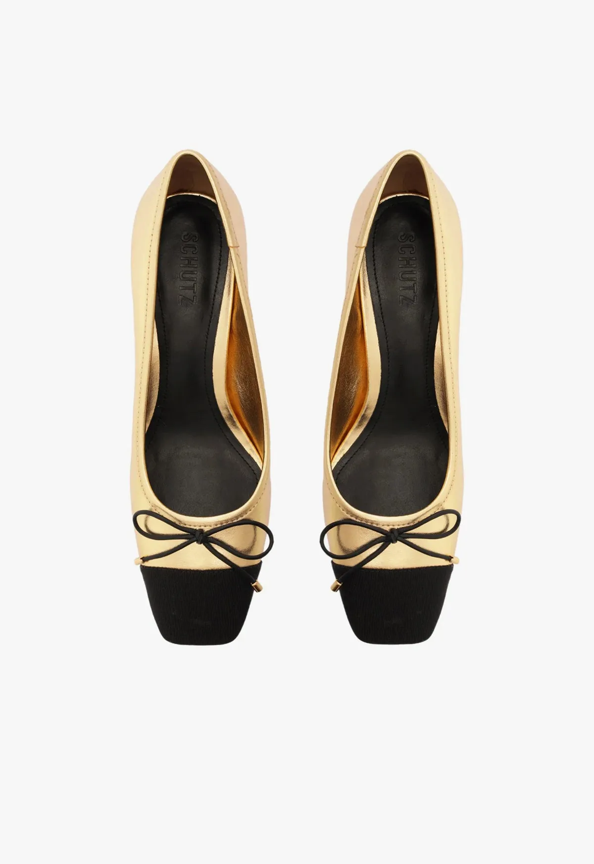 Arissa Block Metallic Leather Pump