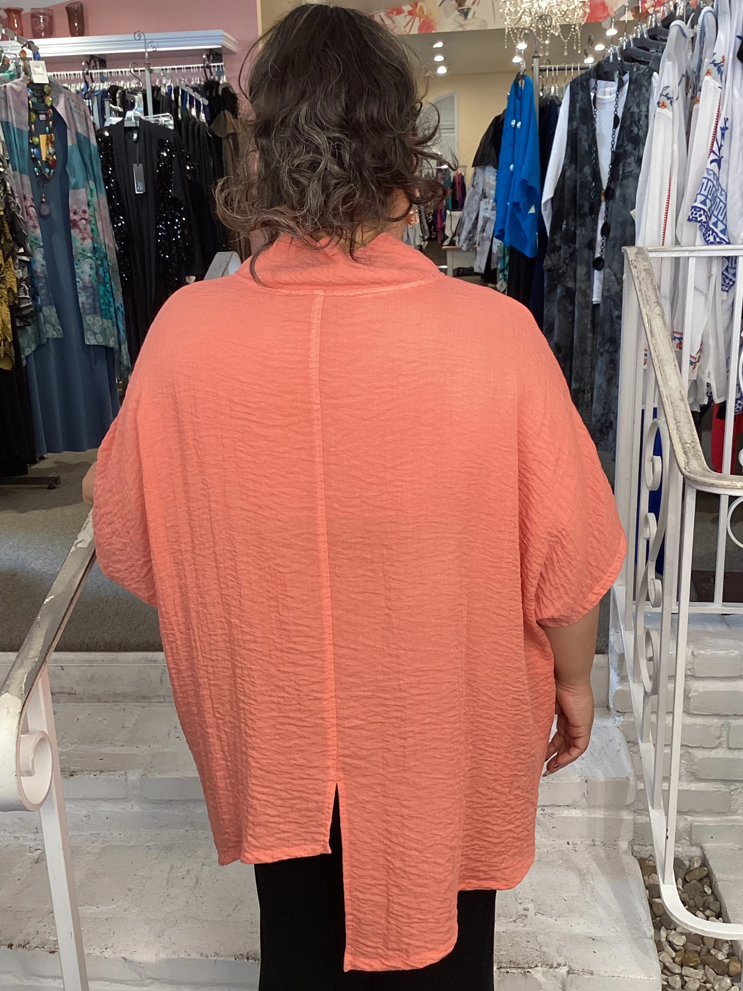 ASYM TUNIC - ADOBE ROSE