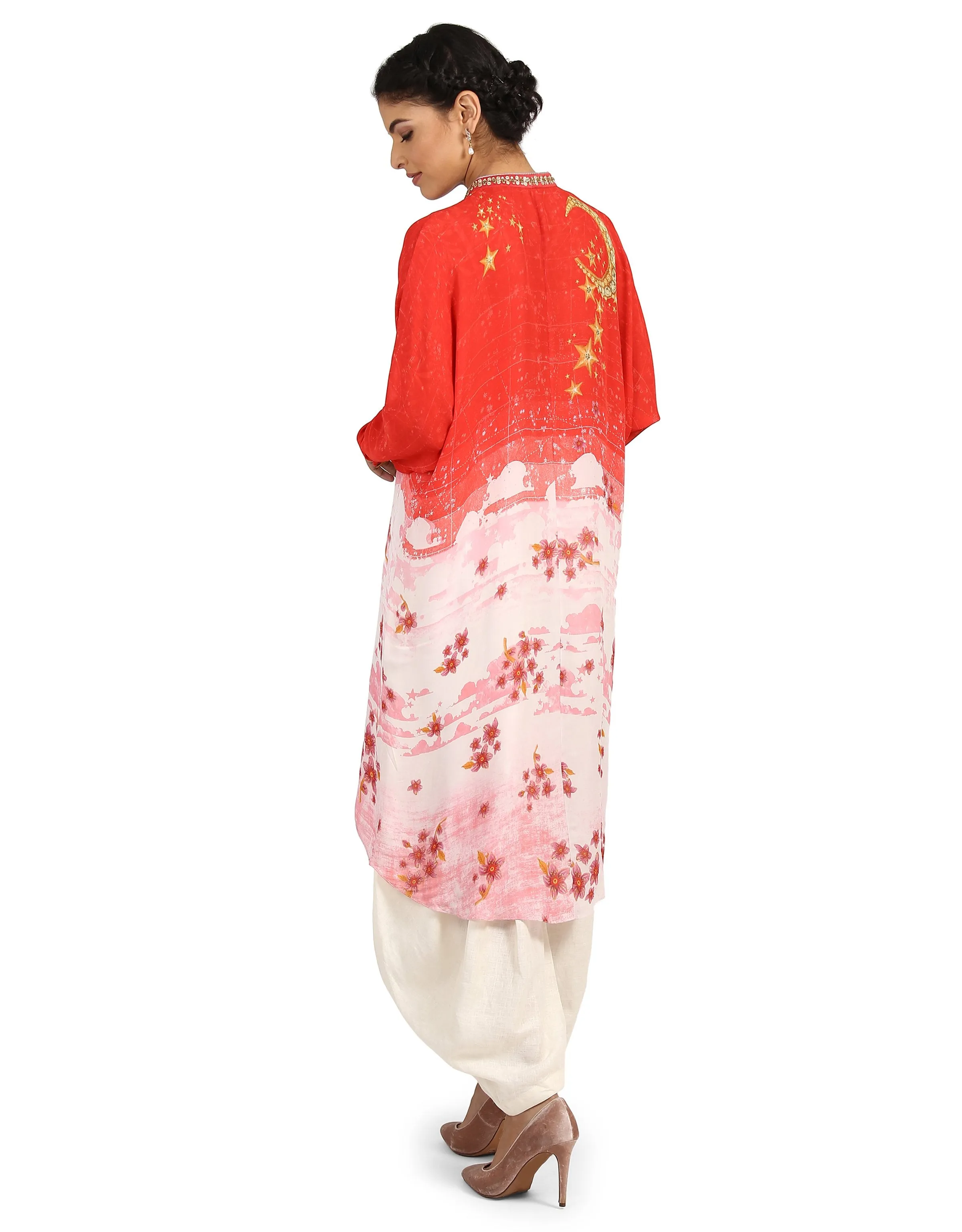 Asymmetric Tunic- Coral Pink