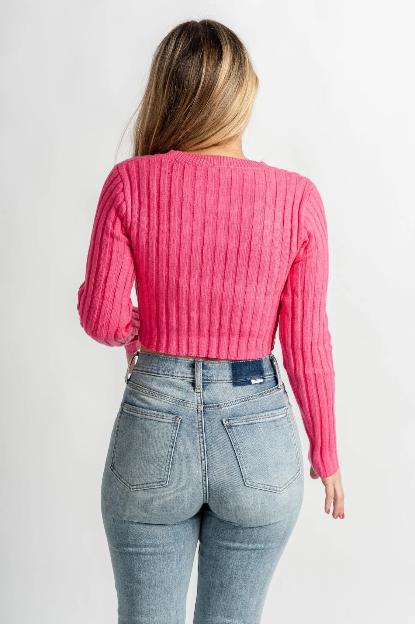 Asymmetrical sweater top fuchsia