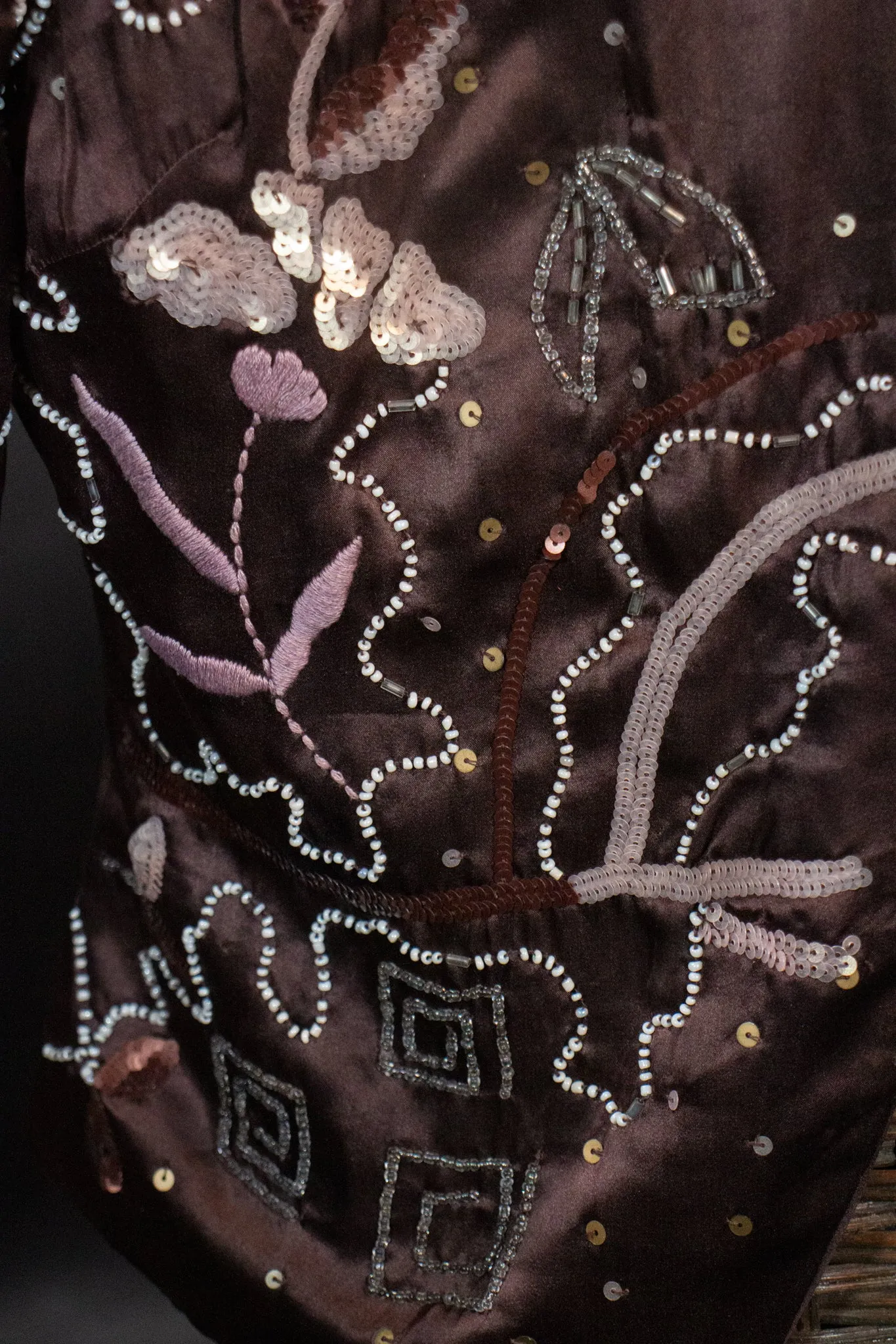 Aubergine Beaded Silk Jacket