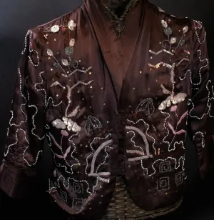 Aubergine Beaded Silk Jacket