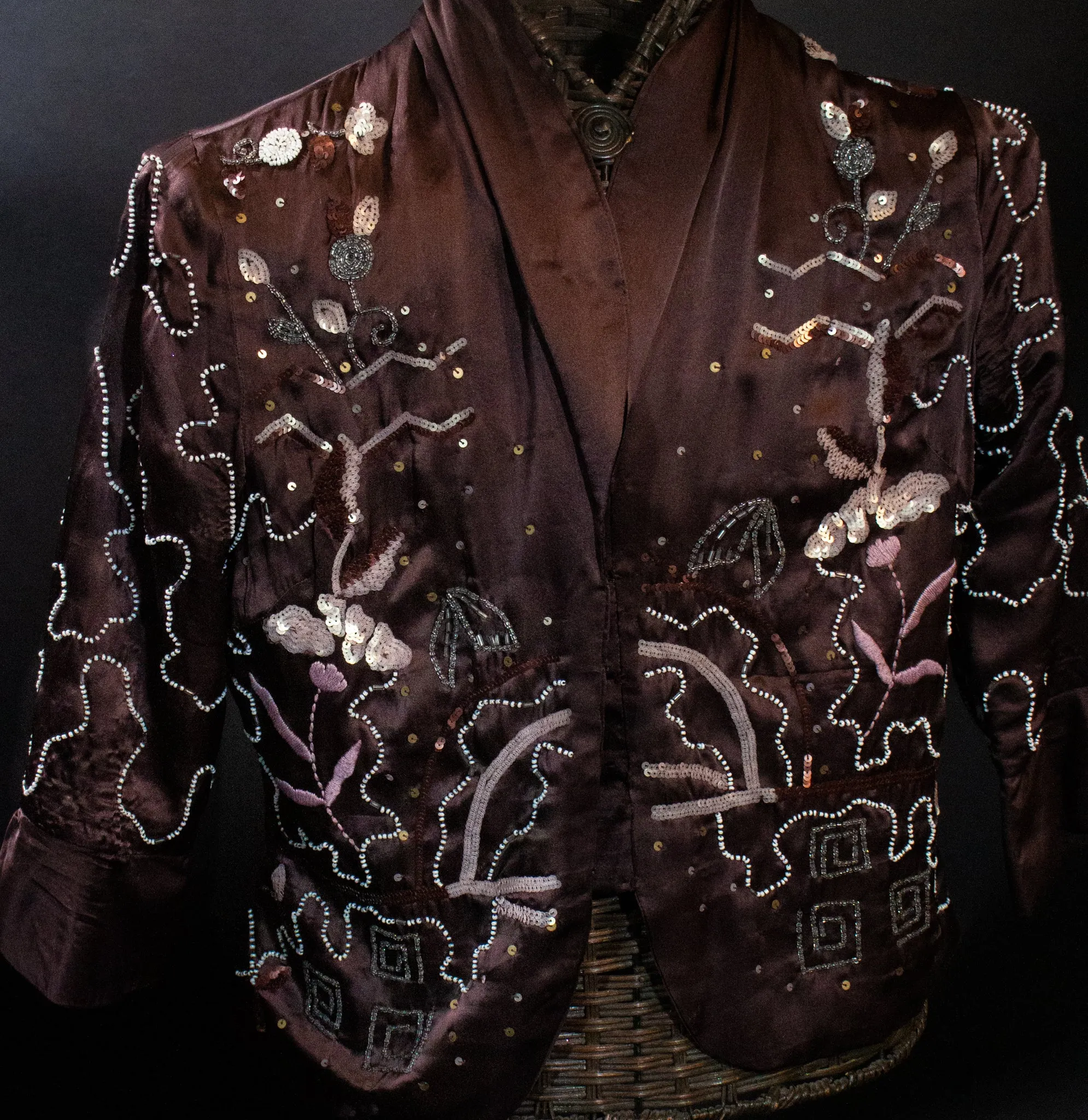 Aubergine Beaded Silk Jacket