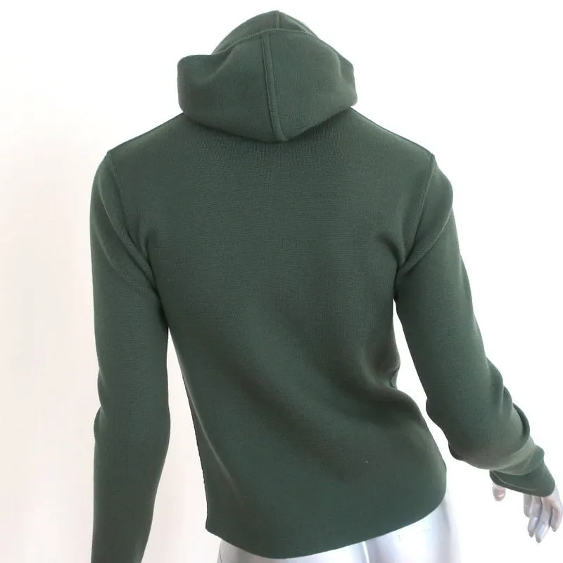 Authier Zip-Up Hoodie Jacket Green Wool Knit Size 40