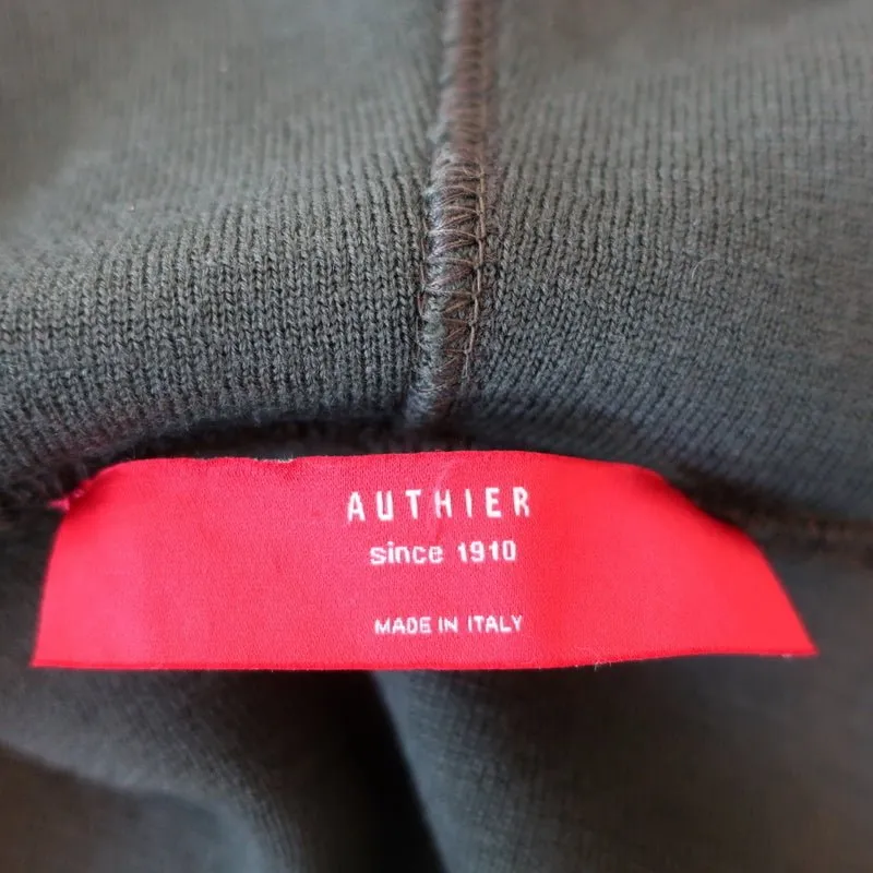 Authier Zip-Up Hoodie Jacket Green Wool Knit Size 40