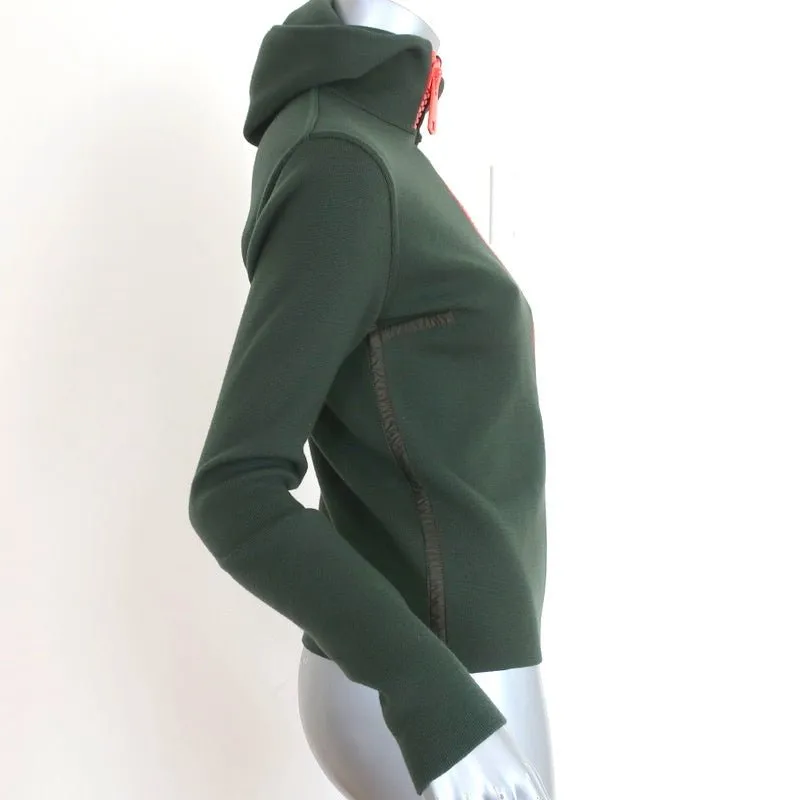 Authier Zip-Up Hoodie Jacket Green Wool Knit Size 40